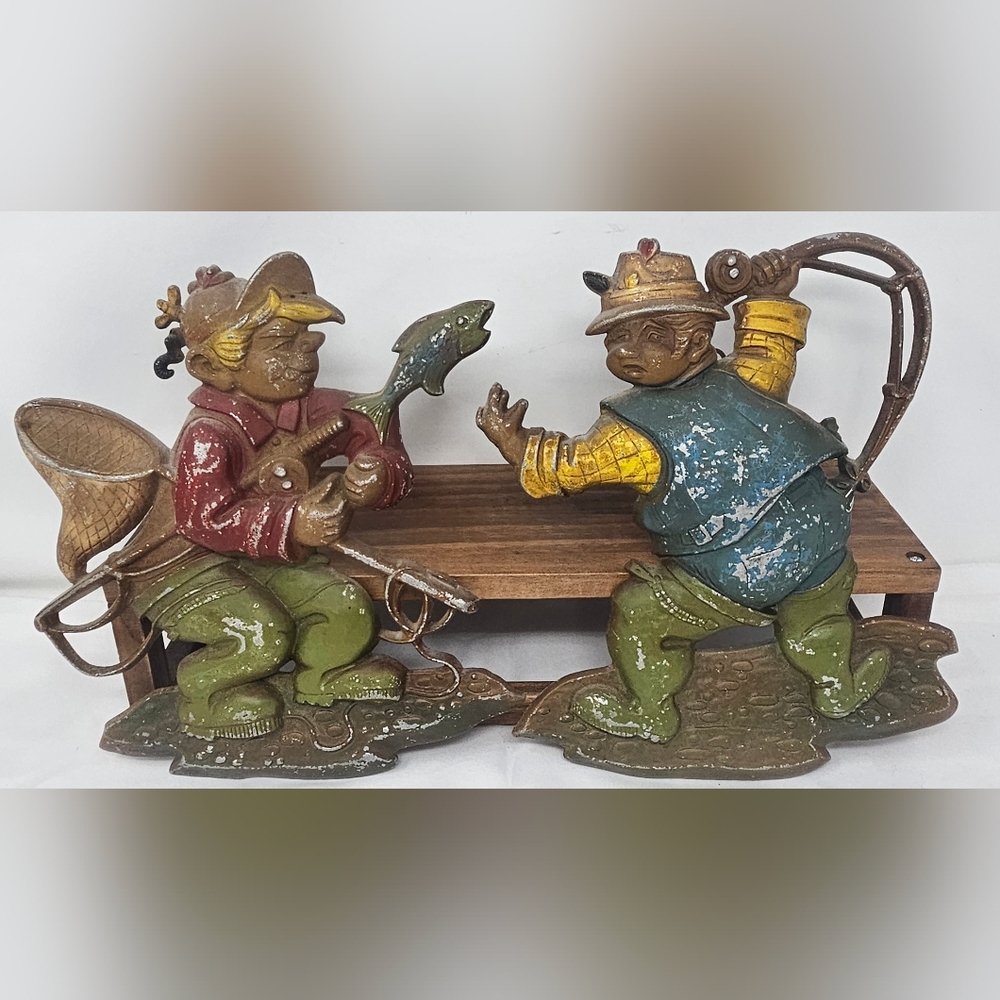 VTG Sexton Fishermen Plaques Metal Fishing Wall 1970 Fishing Pair